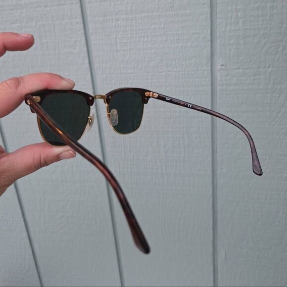 Ray-Ban Polarized Clubmaster Classic G-15 Polished Gold Tortoiseshell Sunglasses - Picture 5 of 8